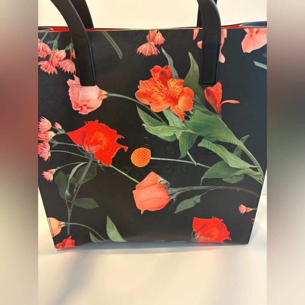 New Ted Baker Flircon Womens Floral Print Large Icon Tote bag - Faux Leather - Picture 5 of 9